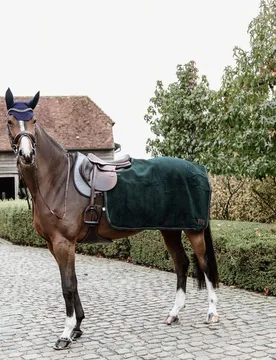Ausreitdecke QUADRAT HEAVY FLEECE dunkelgrün L - Kentucky Horsewear - FashionsVida