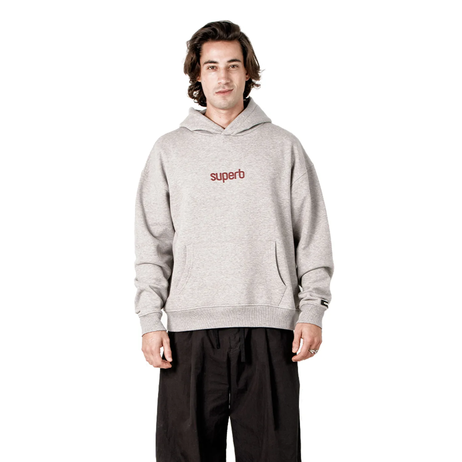 Mens Oversized Hoodie With Puffy Hood Hexaline Sprb6500 - Grey - Size Large - Superb - FashionsVida