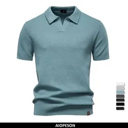New Summer Premium Solid Color Men's Golf Shirt For Collared Breathable Fabric Social Casual Top Male Polo Shirts