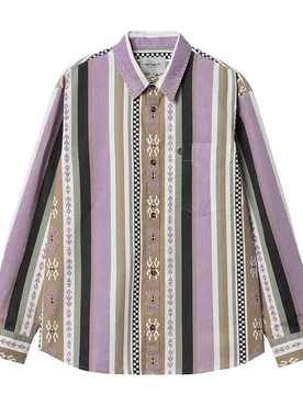 L/S Coba Stripe Shirt - T-Shirt-langarm - violett - Herren - Size: XL - Carhartt WIP - FashionsVida