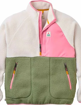 Polaire en sherpa double face brossée - Home Sherpa Fleece W Dusty Olive White Sand - Taille M - Kaki - Passenger - FashionsVida
