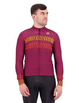 Maglia A Maniche Lunghe Unlimited Thermal Bordeaux / Goldenrod / Orange - Castelli - FashionsVida