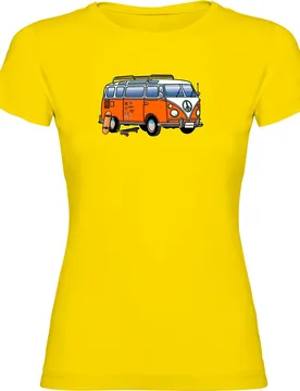 T-shirt à Manches Courtes Hippie Van Skate Yellow L - Kruskis - FashionsVida