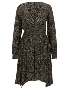 Apricot eopard Smock Waist Hankyhe femae - L - FashionsVida