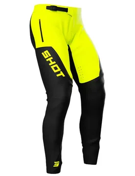 Pantaloni Airy Bloom Black / Neon Yellow - SHOT RACE GEAR - FashionsVida