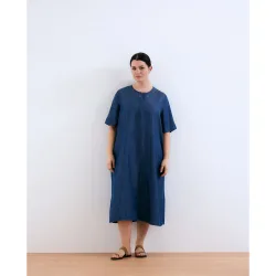 Vestido midi polero de manga corta Lyocell
