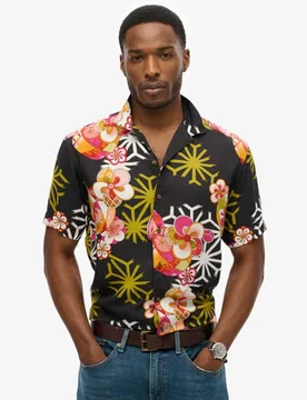 Superdry Herren Hawaiian Resort Hemd Schwarz - Größe: S - 79.99 - FashionsVida