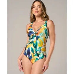 Bañador de mujer brasileño estampado con relleno