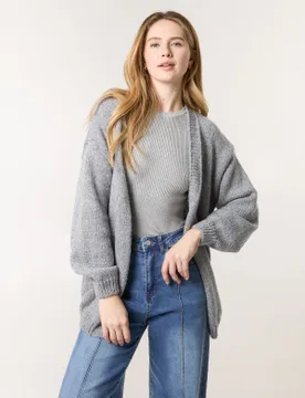 Knitted Cardigan - M/L / GREY - female - Blue Vanilla - FashionsVida