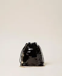 Pochette en satin avec sequins