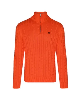Sudadera de hombre Preppy Cotton Cable 1/2 Zip naranja S - Superdry - FashionsVida