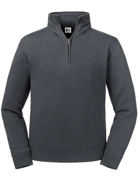 Mens Authentic Quarter Zip Sweatshirt (Convoy Grey) - Dark Grey - Size 4xl - Russell athletic - FashionsVida