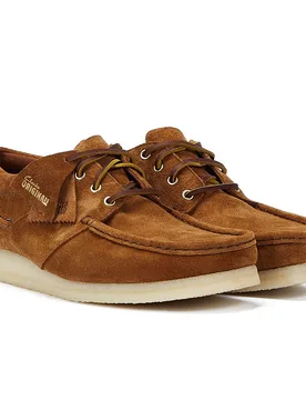 Originals Wallabee Boat Suede Mens Cola Lace-Up Shoes - Brown - Size Uk 8 - Clarks - FashionsVida