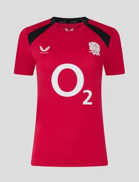 England Rugby Women's 26/27 Training Short Sleeve T-shirt - Red 18 female - Castore - FashionsVida