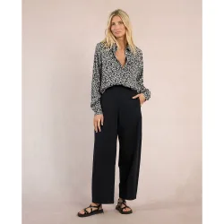 Camisa de mujer de manga larga estampado flores