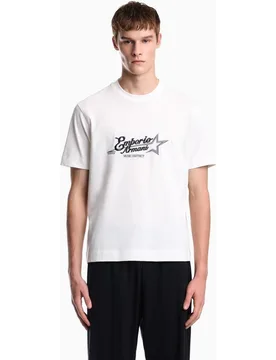 Camiseta de hombre de managa corta, cuello redondo y logo en el pecho - Emporio Armani - FashionsVida