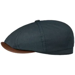 Hatteras Waxed Cotton Linen Flat Cap by - navy - Size: M (56-57 cm)