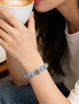 Girlfriend Bracelet Suitable for Women's Niche Design Natural Sea Blue Treasure White Crystal Lucky Accessory Pulseras De Mujer - Aliexpress - FashionsVida