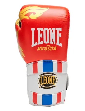 Gants De Boxe Artificiels Cuir Thai Style Red 12 oz - Leone1947 - FashionsVida