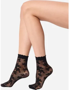 Tobillero con estampado floral 20 deniers - Dim - FashionsVida