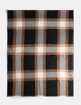 Silk Rich Checked Scarf Multi female - Jaeger - FashionsVida