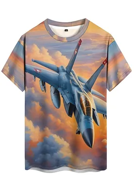 Men's Cartoon Pattern 3D Printed Short-Sleeve T-Shirt - Adult Summer Style, 3D Tee, Full-Body Print - Aliexpress - FashionsVida