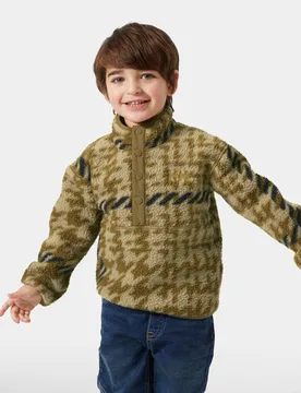 Kids' Frosty Pile Sweater Brown 4 - Sepia Broxburn Aop Brown - Male - Helly Hansen - FashionsVida