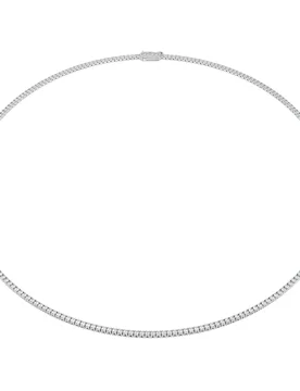 Collana Eternity Tennis, Diamanti creati in laboratorio 3 ct tw, Forma rotonda, Oro bianco 18 K M - Swarovski - FashionsVida