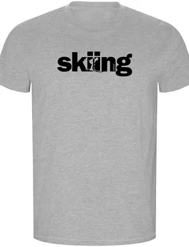 T-shirt à Manches Courtes Word Skiing Eco Heather Grey S - Kruskis - FashionsVida