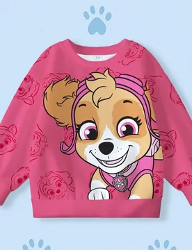 Sudadera con capucha térmica con estampado de perro de dibujos animados lindo para niña, casual para uso diario y trayectos, otoño/invierno 7Y - Shein - FashionsVida
