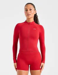 Enhance Full-Zip Seamless Oberteil - Damen, Rot - female - Size: M