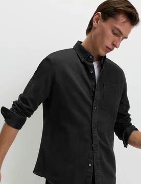 M&S Denim Shirt Black male - M&S - FashionsVida