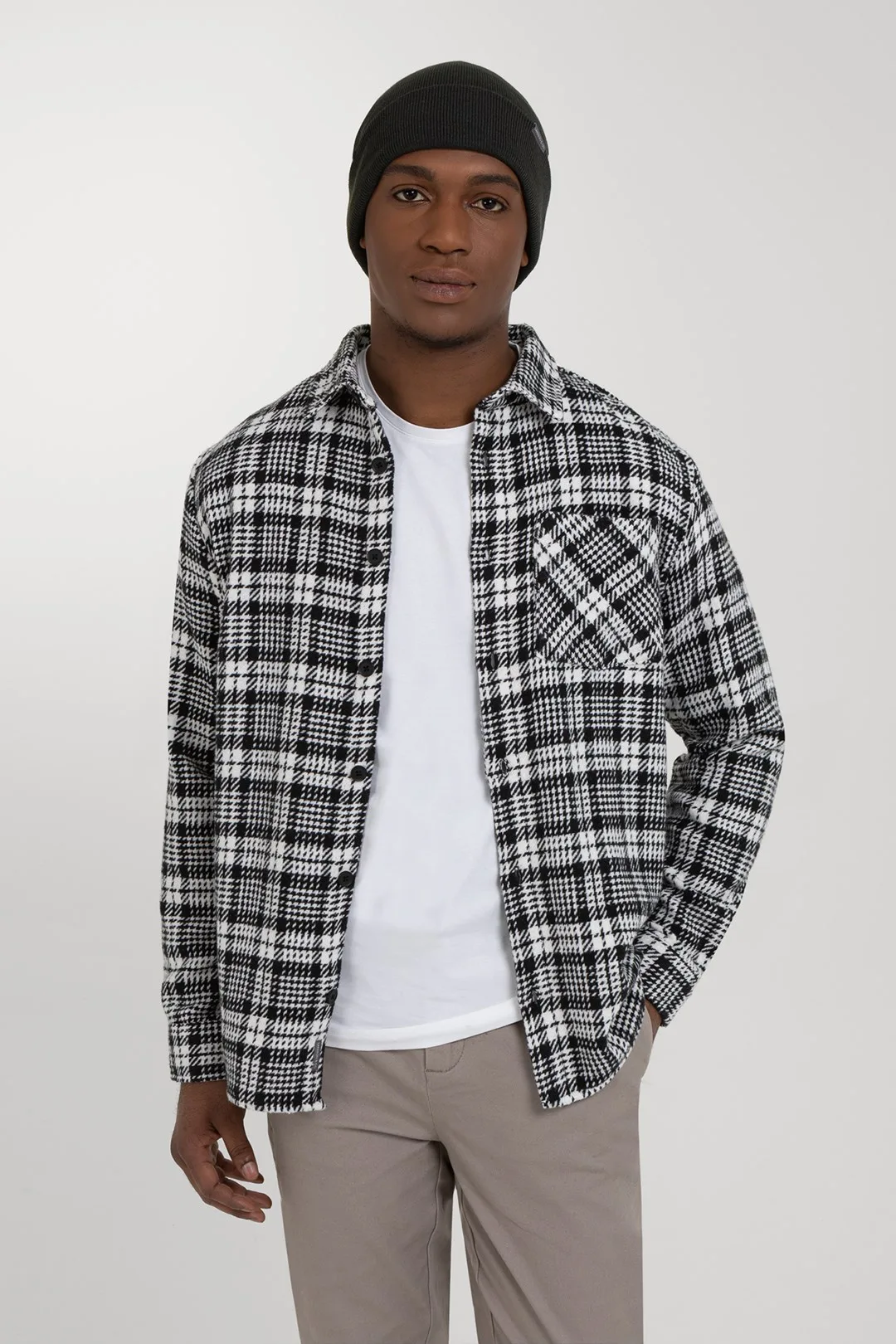 Mens Check Overshirt - - Size: L - Larsson & Co - FashionsVida