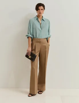 Pantalones de mujer con lino de pierna ancha - Lion of Porches - FashionsVida