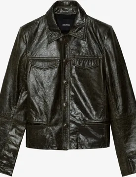 Zadig & Voltaire - Chaqueta de mujer de piel brillante ajustada y con manga larga - Zadig & Voltaire - FashionsVida