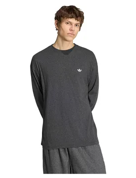 T-shirt à Manches Longues Trefoil Essentials Melange Top Dark Grey Heather XL - Adidas Originals - FashionsVida