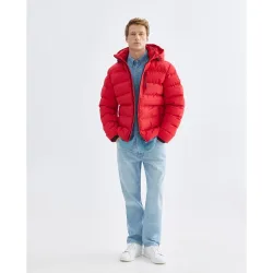 Parka de hombre acolchada con capucha desmontable