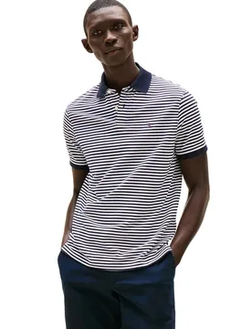 Polo à Manches Courtes 1985 Regular Fit Desert Sky / White L - Tommy hilfiger - FashionsVida