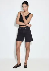 D93 Shorts Longline SCHWARZER DENIM-WASHED-LOOK 36