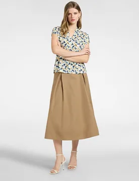 Falda midi de línea en a largo midi con cierre de cremallera - Elena Miró - FashionsVida