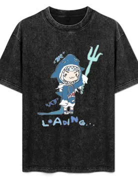 Gura Loading BG T-Shirt Simple Line Art Print Tee - Aliexpress - FashionsVida