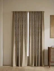 Pure Cotton Gingham Semi-Sheer Multiway Curtains Neutral