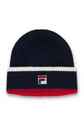 Navy Ciro Ribbed Turn-Up Beanie - ONE