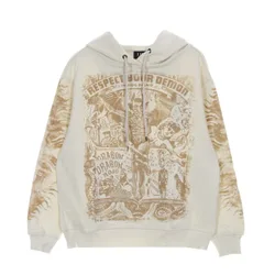 Felpa Leggera Cappuccio Uomo Respect Your Demon Hoodie Natural