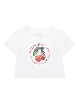 T-Shirt J6RI02 K6YW4 Weiß Relaxed Fit 7Y female - Guess - FashionsVida