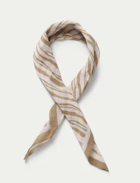 Neutral Tiger Scarf Brown Mix female - M&S - FashionsVida