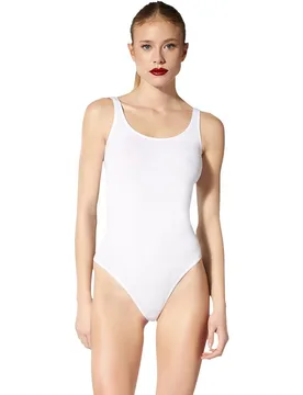Bodi brillante con escote redondo - Wolford - FashionsVida