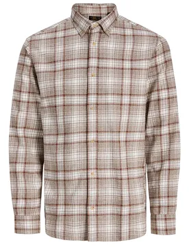 Camicia A Maniche Lunghe Bluharvey Plaza Taupe XS - Jack & jones - FashionsVida
