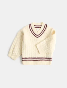 Cricket Jumper (0-5 Yrs) Cream Mix male - M&S - FashionsVida