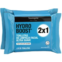 Hydro Boost Pack 2 x 25 Toallitas Desmaquillantes Hidratantes con Ácido Hialurónico